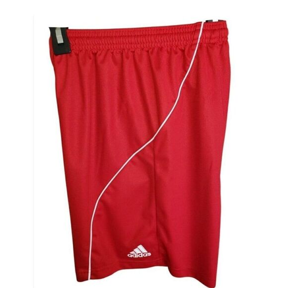 Adidas Boys Shorts L Red Athletic Long Basketball Clima365 Lightweight - Picture 2 of 6